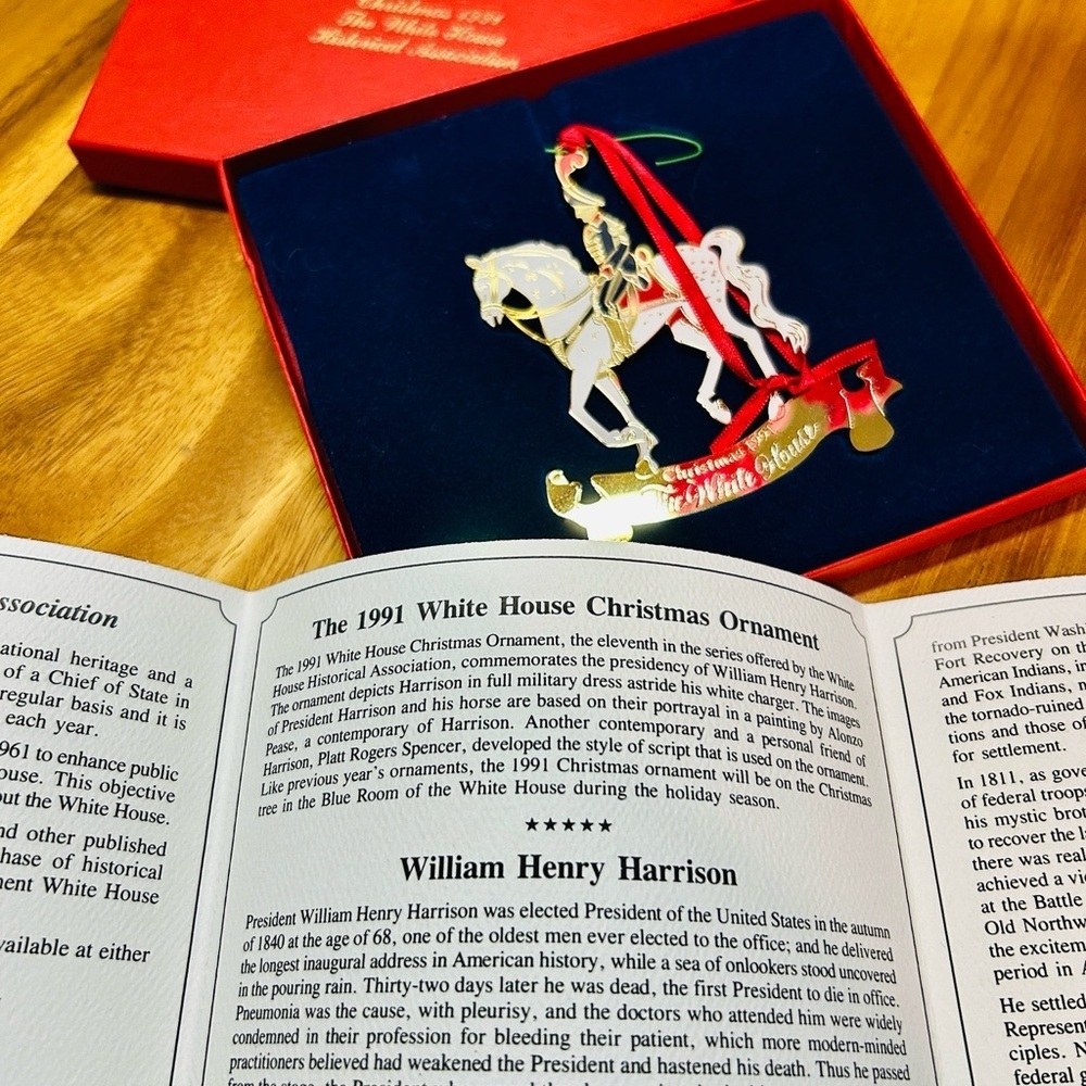 White House Ornament Christmas 1991 – William Henry Harrison Collectible Patriot
